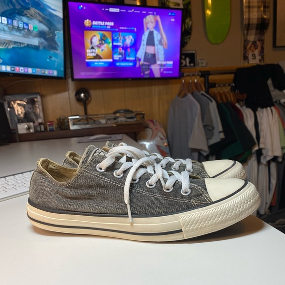Converse Shoes - Converse Chuck Taylor Denim Gray Low Top Sneakers